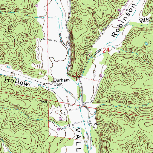 Topographic Map of Harrison Valley School (historical), MO