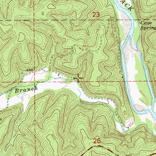 Topographic Map of Mayberry School, MO