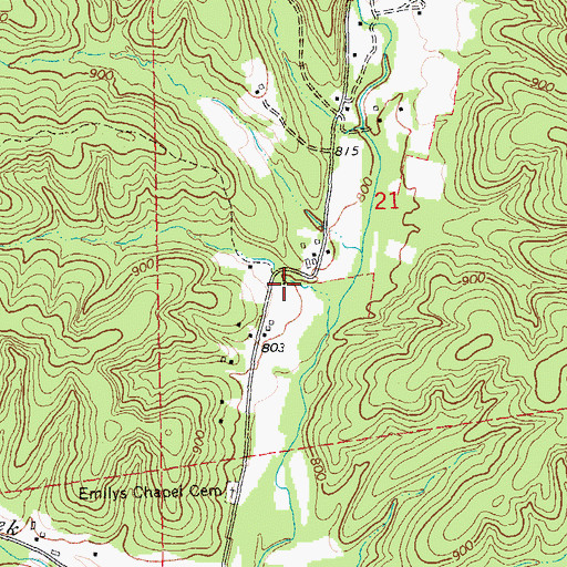 Topographic Map of Bollinger School, MO