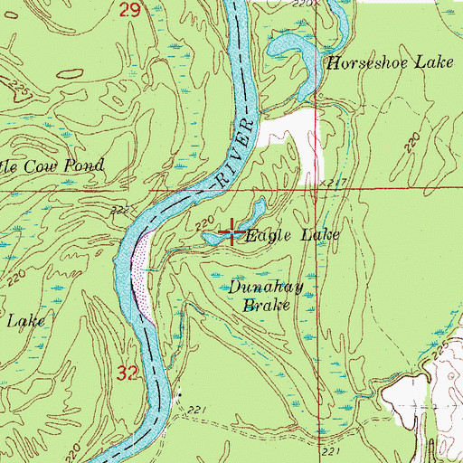 Topographic Map of Eagle Lake, AR