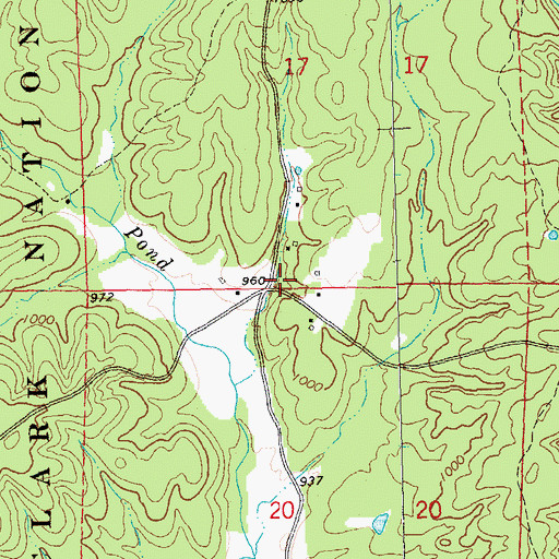 Topographic Map of Crane Pond School (historical), MO