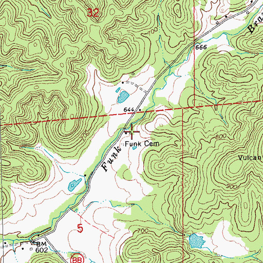 Topographic Map of Funk School, MO