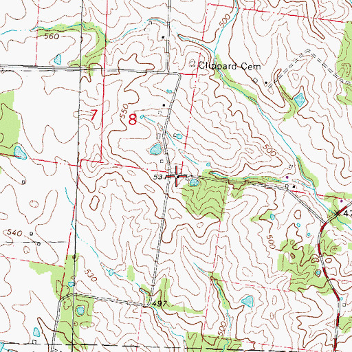 Topographic Map of Clifford School, MO
