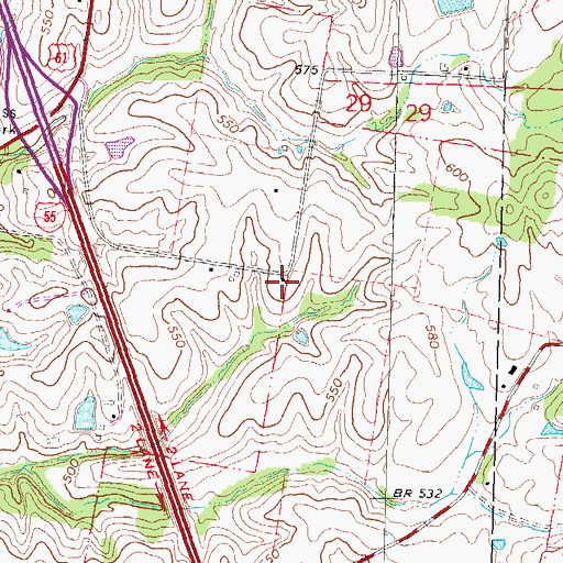 Topographic Map of Dogwood School, MO