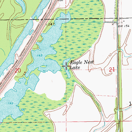 Topographic Map of Eagle Nest Lake, AR