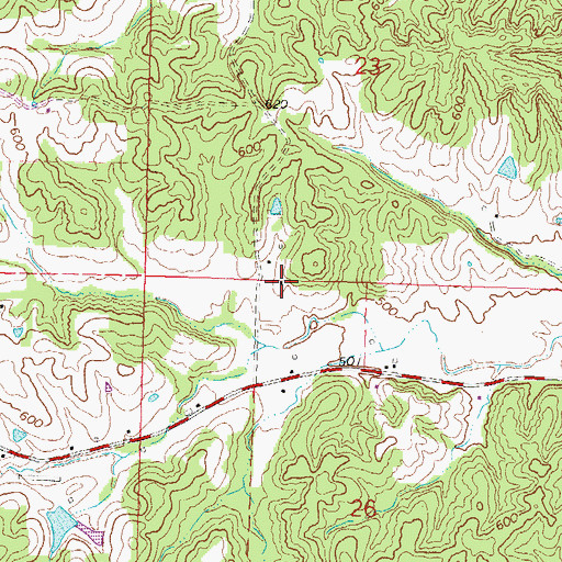 Topographic Map of Plainview School, MO