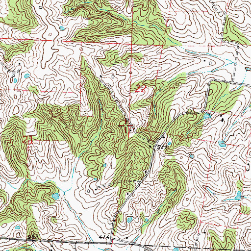 Topographic Map of Sandy Ridge School (historical), MO