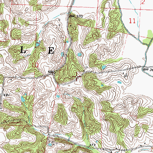 Topographic Map of Needmore School (historical), MO