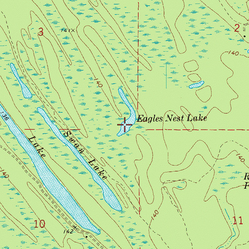 Topographic Map of Eagles Nest Lake, AR