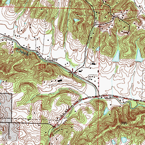 Topographic Map of Juden School (historical), MO