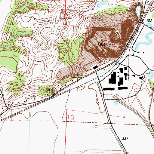 Topographic Map of Rock Levee School (historical), MO