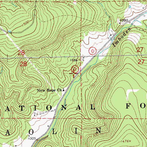 Topographic Map of Upper Imboden School (historical), MO