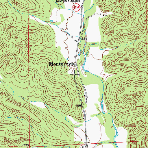 Topographic Map of Lower Imboden School, MO