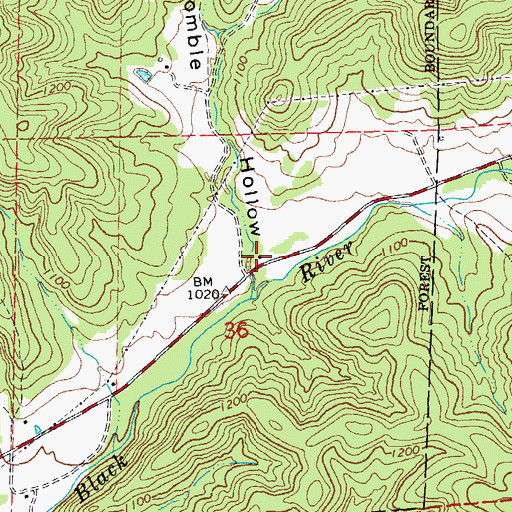 Topographic Map of Sawyer School, MO