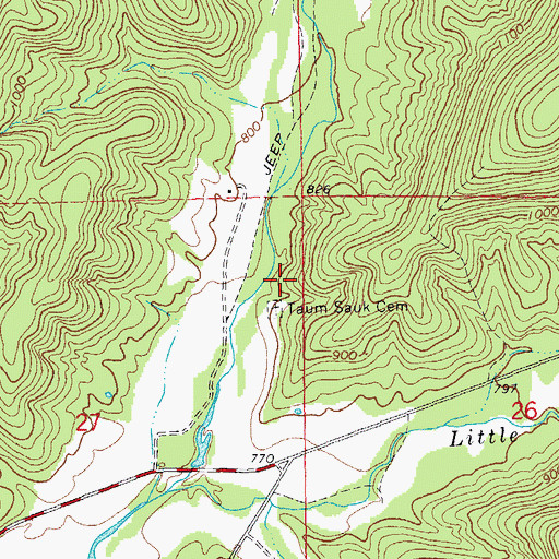 Topographic Map of Pinkleys School (historical), MO