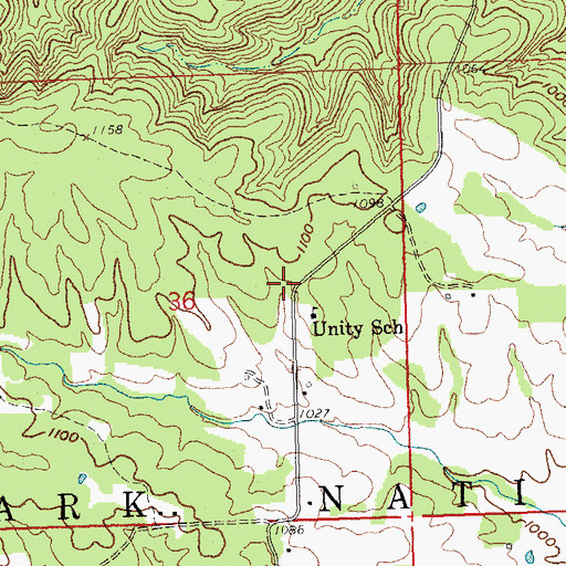 Topographic Map of Womack School (historical), MO