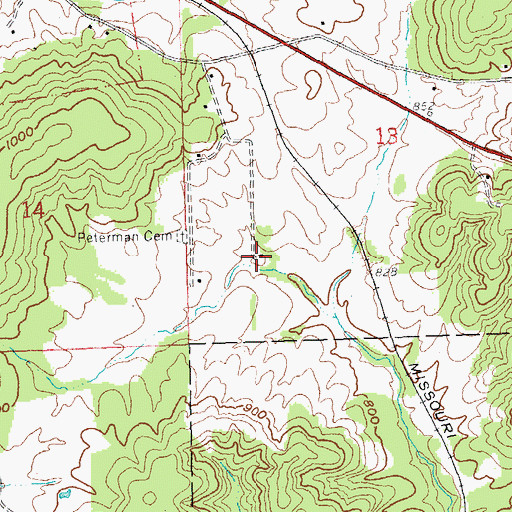Topographic Map of Campbell School, MO
