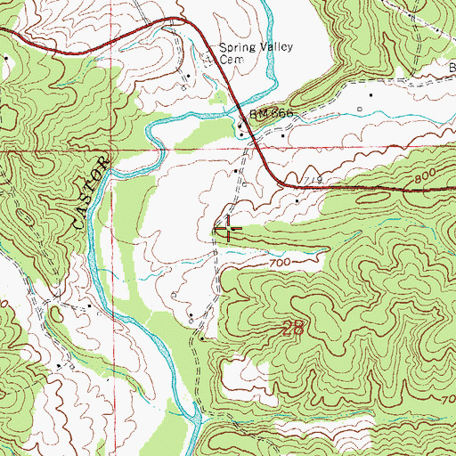 Topographic Map of Spring Valley School, MO