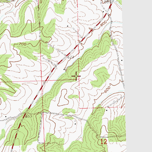 Topographic Map of Johnson School (historical), MO