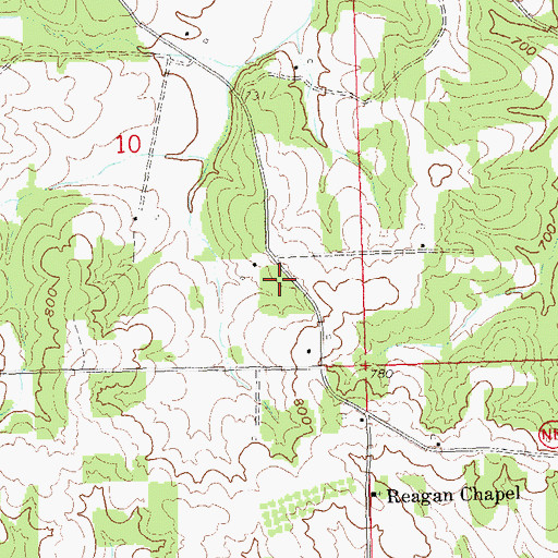 Topographic Map of Christ Chapel (historical), MO