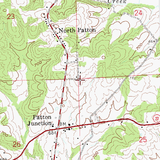 Topographic Map of Shirley School, MO
