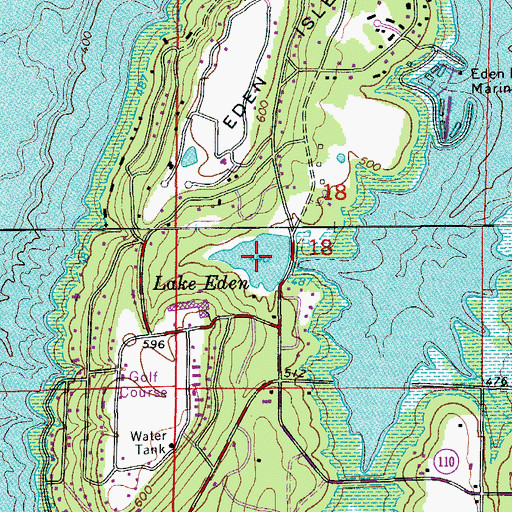 Topographic Map of Lake Eden, AR