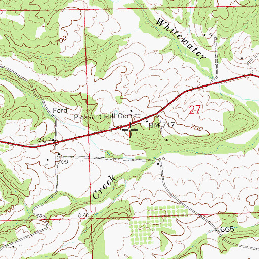 Topographic Map of Pleasant Hill Church (historical), MO