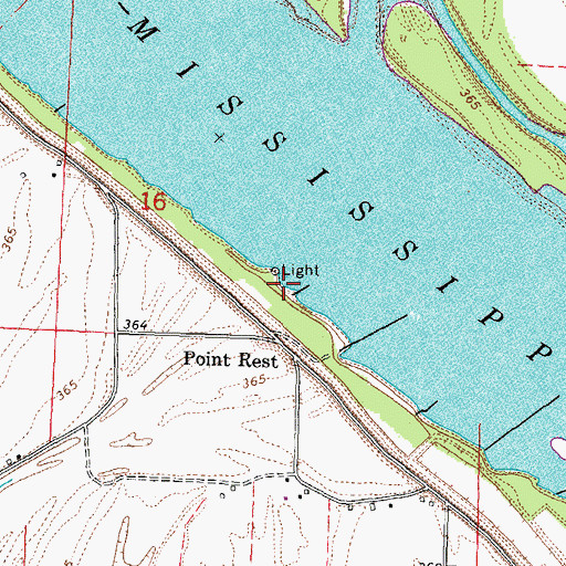 Topographic Map of Bishop Landing (historical), MO