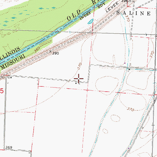 Topographic Map of Bois Brule School, MO