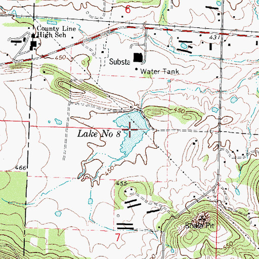 Topographic Map of Lake Number Eight, AR