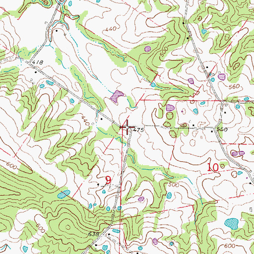 Topographic Map of Thompson School, MO