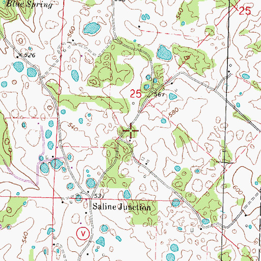Topographic Map of Tucker School (historical), MO