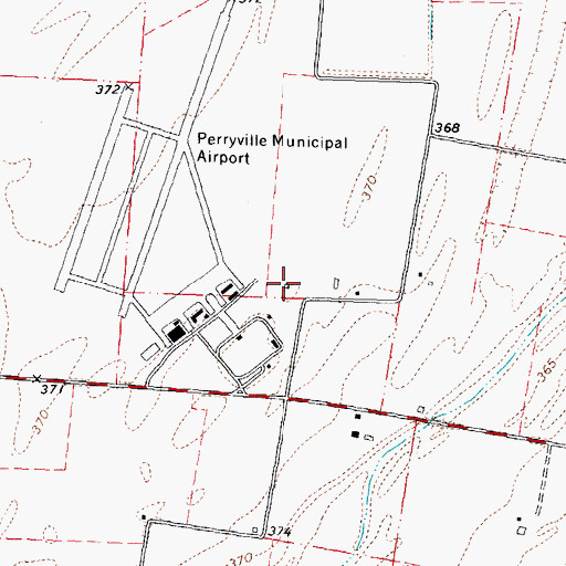 Topographic Map of Morey School, MO