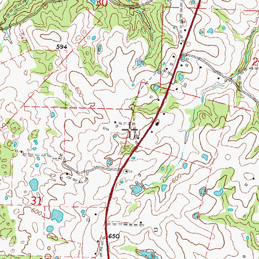 Topographic Map of Sereno School (historical), MO