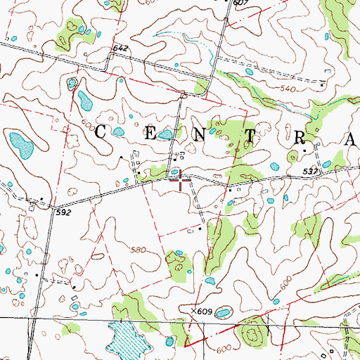 Topographic Map of Miles School (historical), MO