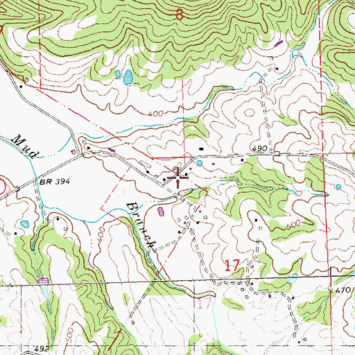 Topographic Map of Bellville School, MO
