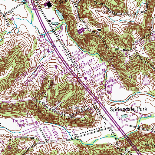 Topographic Map of Saline School (historical), MO