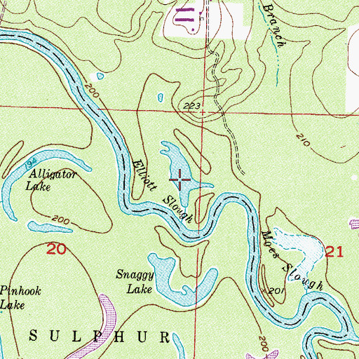 Topographic Map of Elliott Slough, AR