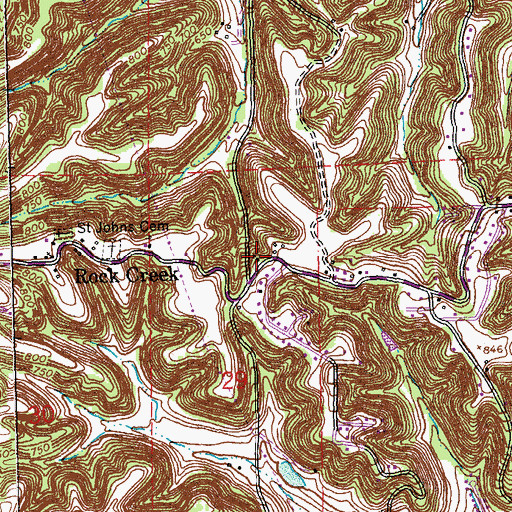 Topographic Map of Leight School, MO