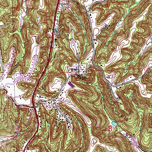 Topographic Map of Four Ridge School, MO