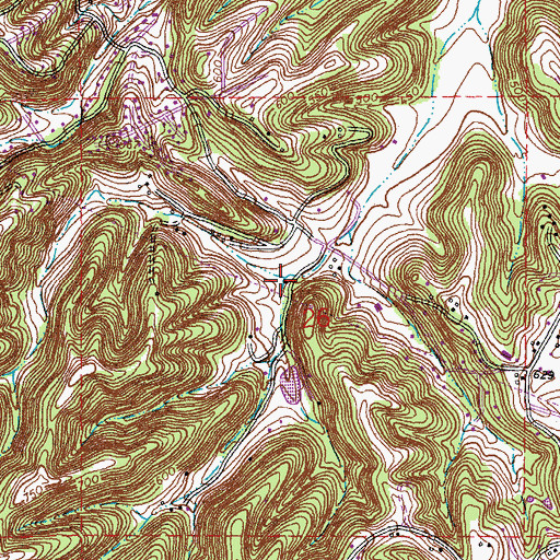 Topographic Map of Lone Dell School, MO