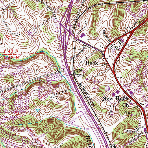 Topographic Map of Heneke (historical), MO
