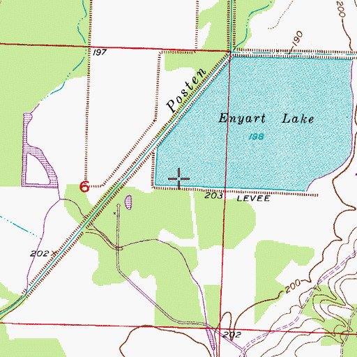 Topographic Map of Enyart Lake, AR