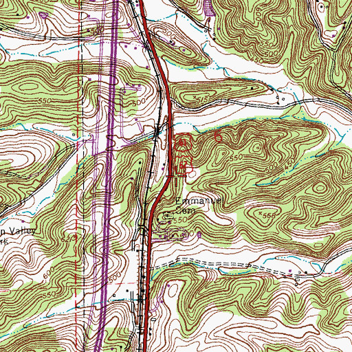 Topographic Map of Koch Valley School (historical), MO