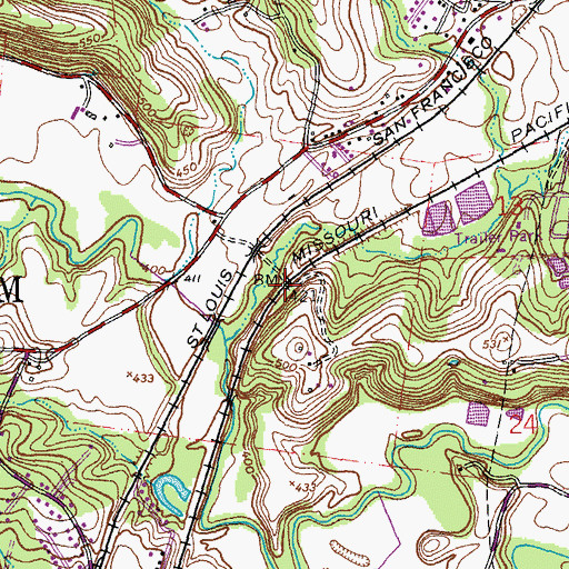 Topographic Map of Jerseydale (historical), MO