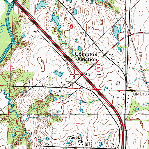Topographic Map of Compton Junction, MO