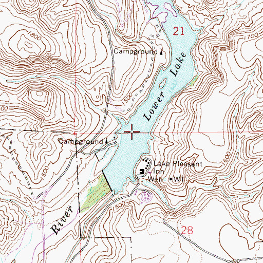 Topographic Map of Lower Lake, AZ