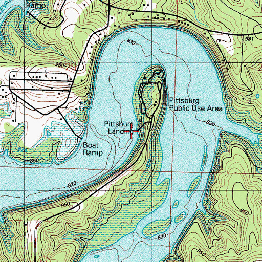 Topographic Map of Pittsburg Public Use Area, MO