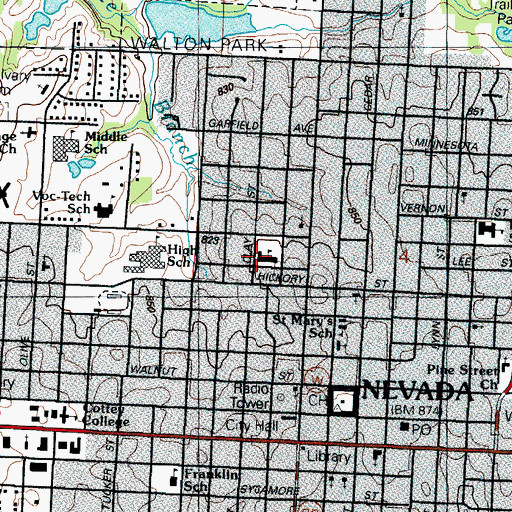 Topographic Map of Bryan Elementary School, MO