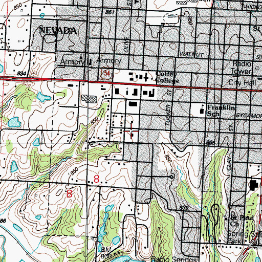 Topographic Map of United Methodist Church, MO